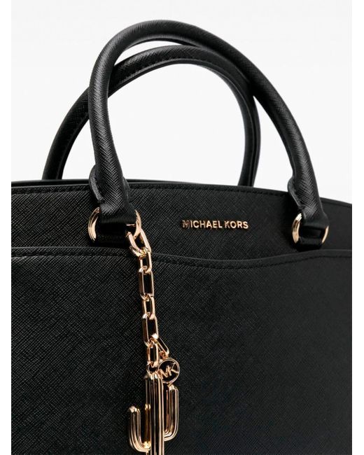 `Selma` Medium Satchel Bag di Michael Kors in Black