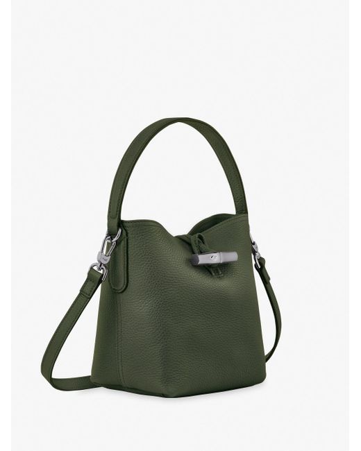 Longchamp Green `Roseau Essential` Extra Small Bucket Bag