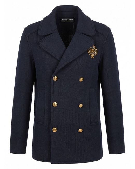 Dolce & Gabbana Blue Peacoat for men