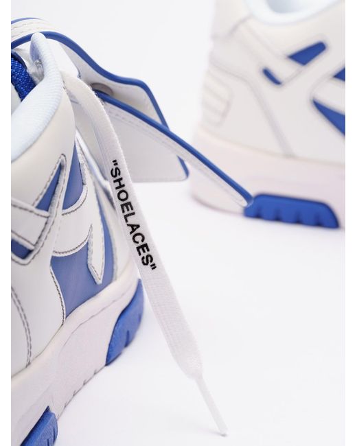 Off-White c/o Virgil Abloh Blue Off `Out Of Office Calf Leather` Sneakers for men