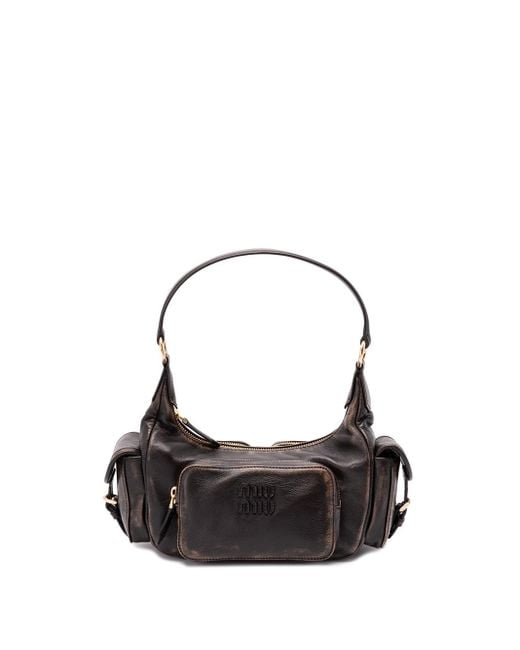 Miu Miu Black 'Pocket' Vintage Leather Bag