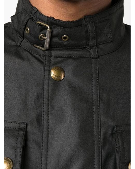 Belstaff Black Waxed Cotton Jacket for men