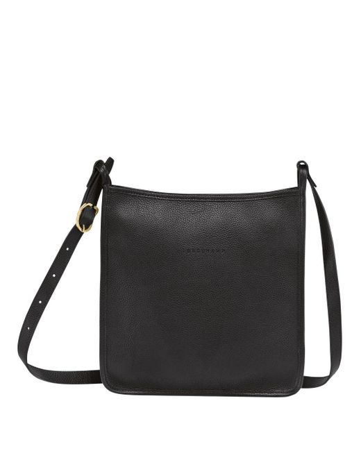 Longchamp Black `Le Foulonné` Medium Crossbody Bag