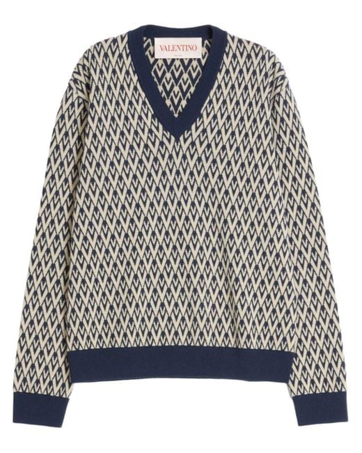 Valentino Garavani Gray 'Toute La V' Sweater for men