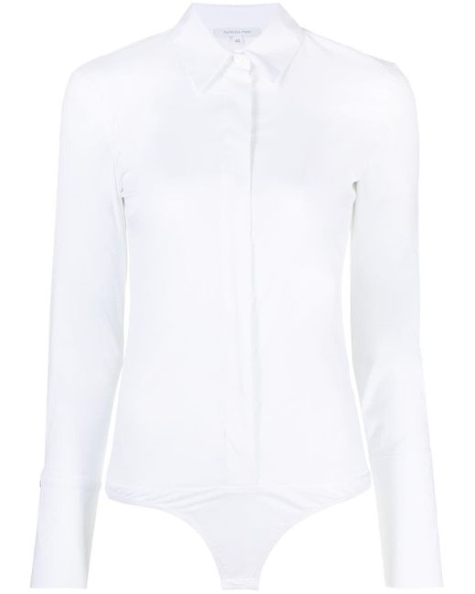 Patrizia Pepe White Shirt Bodysuit