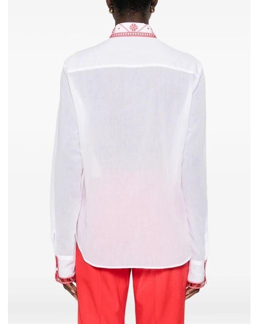 Ermanno Scervino White Embroidered Shirt