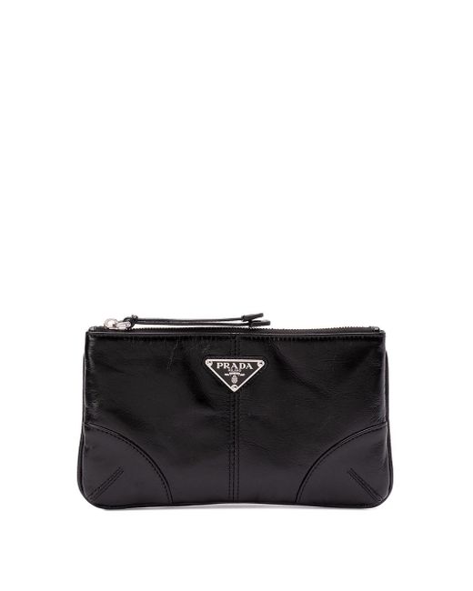 Prada Black Small Leather Wallet for men