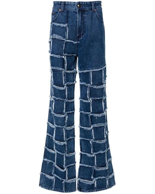 ANDERSSON BELL Blue `New Patchwork` Wide Leg Jeans for men