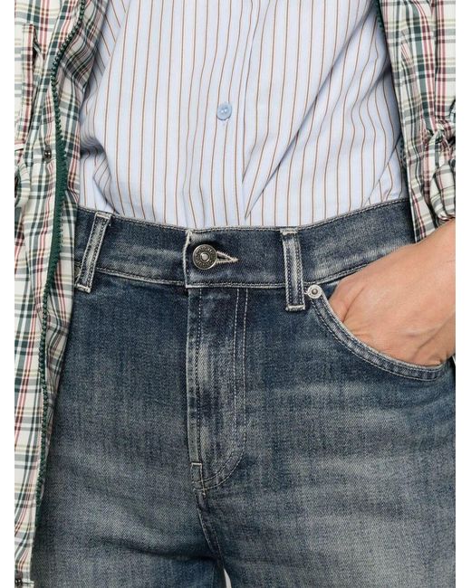 Dondup Blue 'Amber' Wide Leg 5-Pocket Jeans