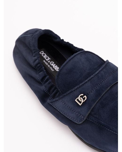 Dolce & Gabbana Blue Dolce & Gabbana Elastic-Back Loafers for men