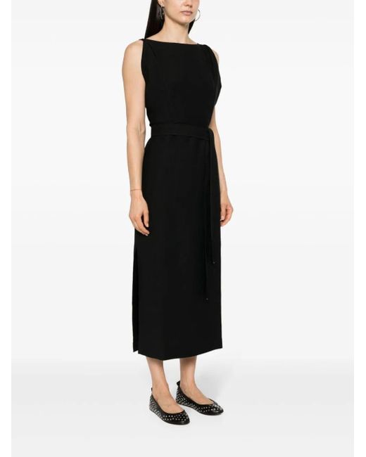 Brunello Cucinelli Black Wrap-style Midi Dress