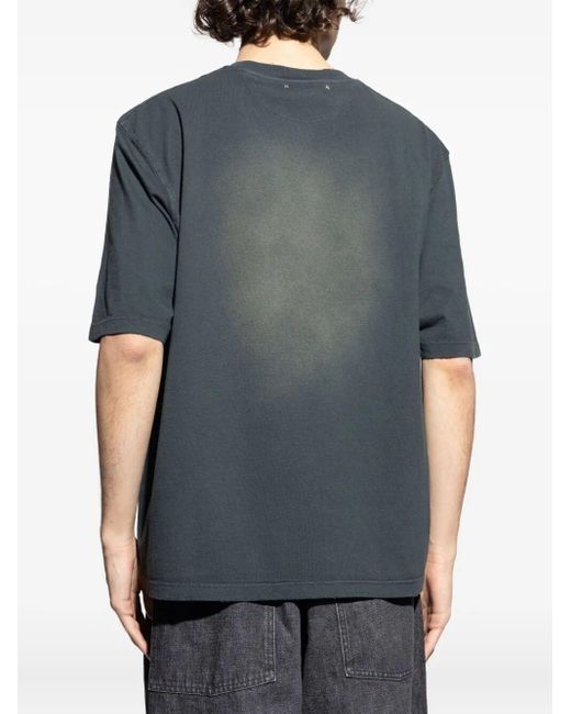 Golden Goose Deluxe Brand Blue Cotton Logo T-Shirt for men