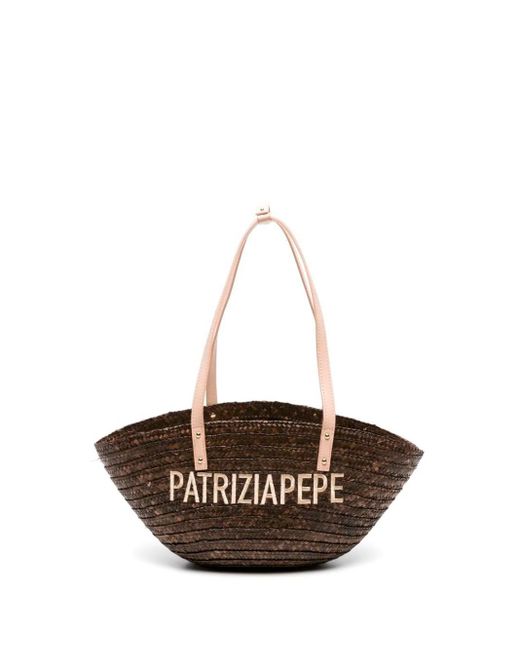 Patrizia Pepe White `Summer Straw` Tote Bag