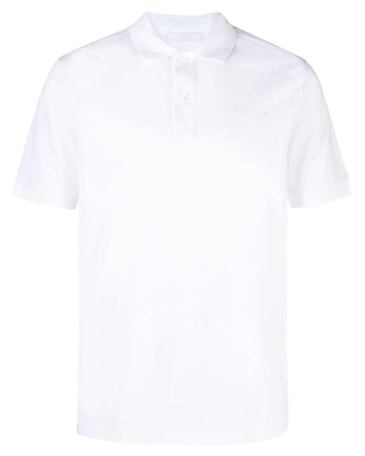 Prada White Polo Neck Shirt for men