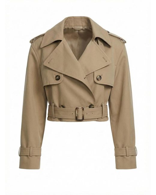 Self-Portrait Natural Cropped Trench Jacket
