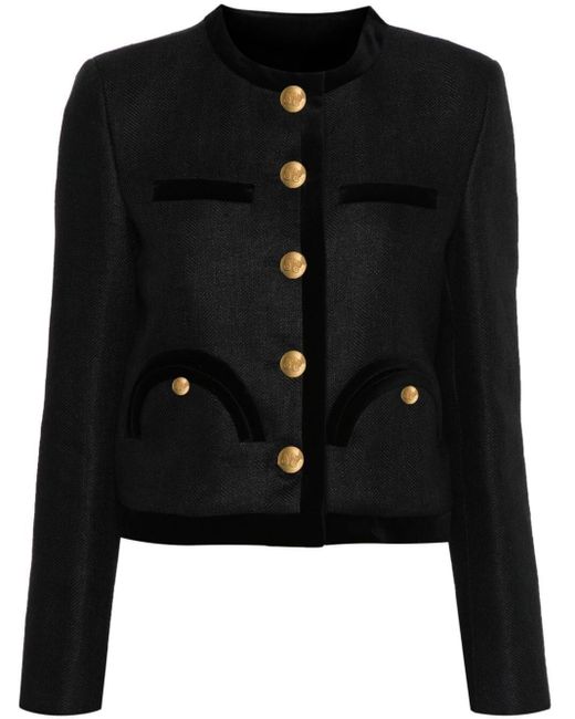 Blazé Milano Mengi Cropped Jacket in Black | Lyst