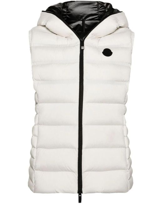 Moncler White Aliterse Hooded Down Gillet