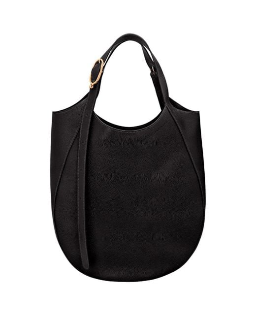 Longchamp Black 'Le Foulonné' Extra Large Hobo Bag