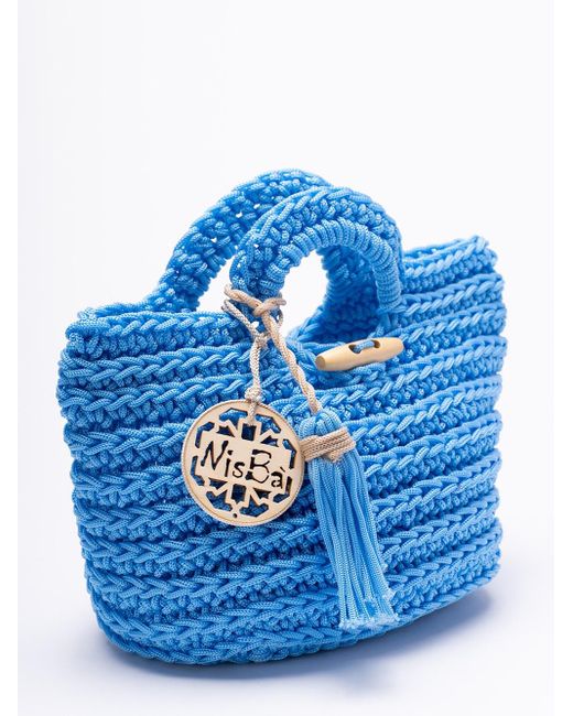 `Ketan Ovale` Bag di NisBà in Blue