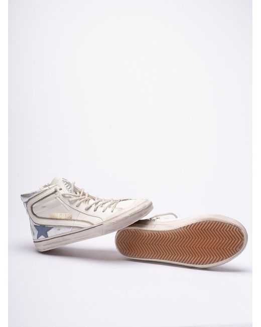 Golden Goose Deluxe Brand White `Slide Penstar` Sneakers