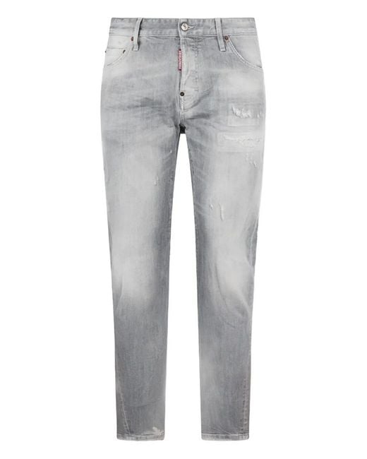 DSquared² Gray Light Stretch Cotton Jeans for men