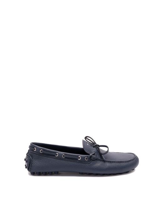 Prada Blue Leather 'Driver' Loafers for men