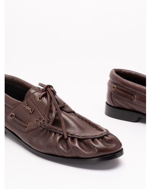 Saint Laurent Brown 'Mag' Loafers for men