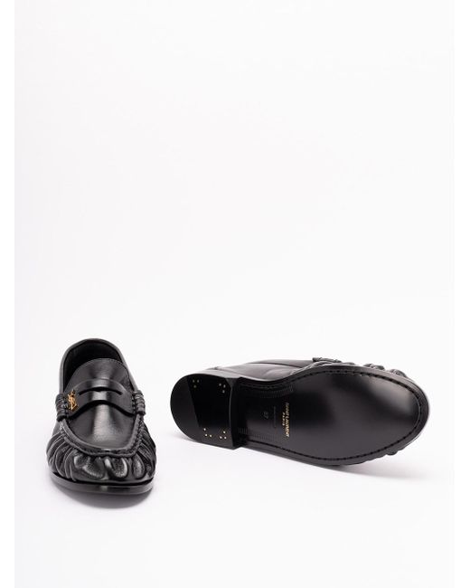 Saint Laurent White 'Le Loafer' Penny Slippers