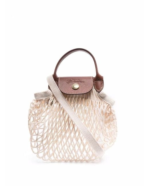 Longchamp Pink 'Le Pliage Filet' Extra Small Mesh Bag