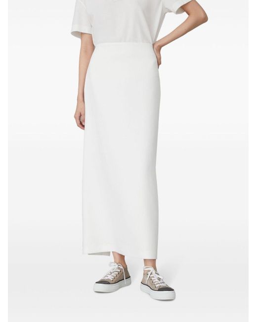 Brunello Cucinelli White Long Skirt
