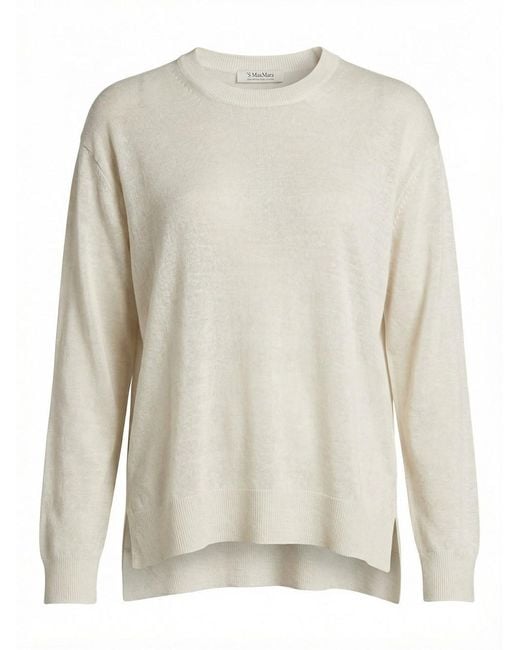 Max Mara White Linen Sweater