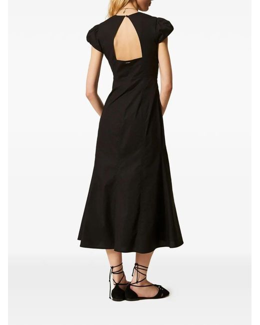 Twinset Black V-Neck Long Dress