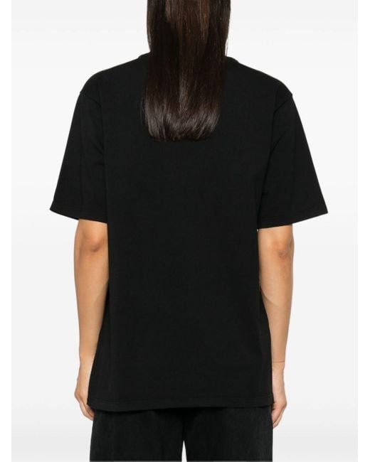 Pinko Black Cotton Logo T-Shirt