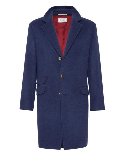 Brunello Cucinelli Blue Water-Resistant Coat for men