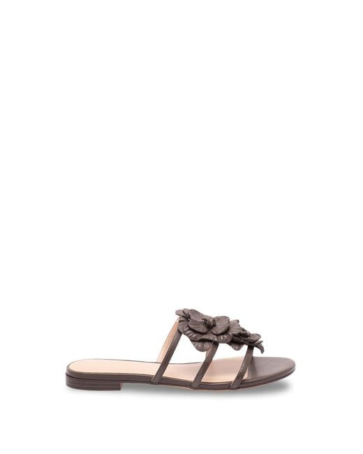 Twinset White Low Thong Sandals With Flower