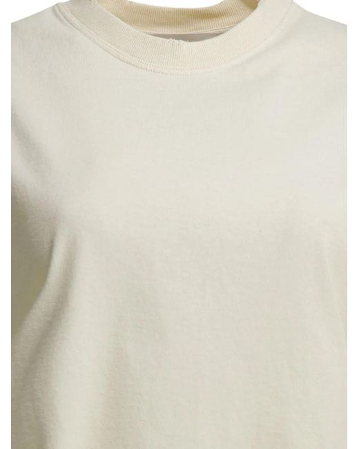Golden Goose Deluxe Brand White Boxy T-Shirt With Logo Patch