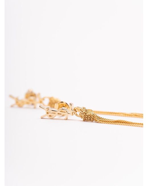 Saint Laurent Metallic 'Cassandre' Tassel Earrings