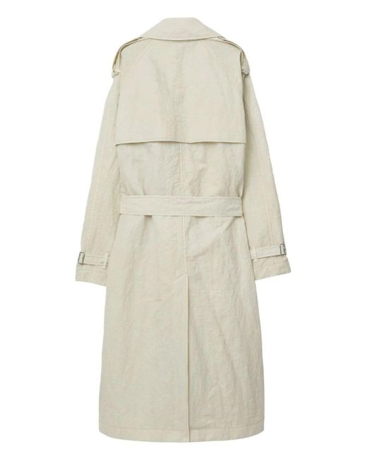 Burberry White Double-breasted Belted Trench Coat for men