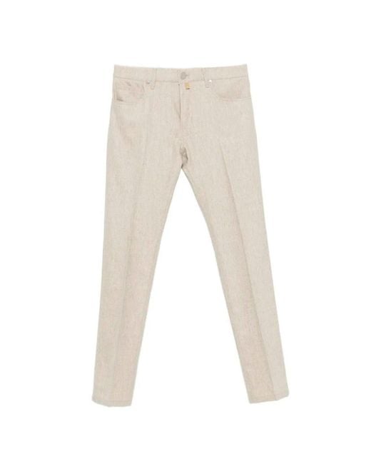 Jacob Cohen White 'Bard Fast' Slim Fit 5-Pocket With Zipper for men