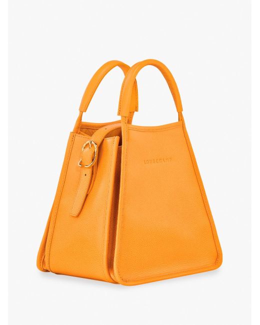 Longchamp Orange `Le Foulonné` Small Handbag