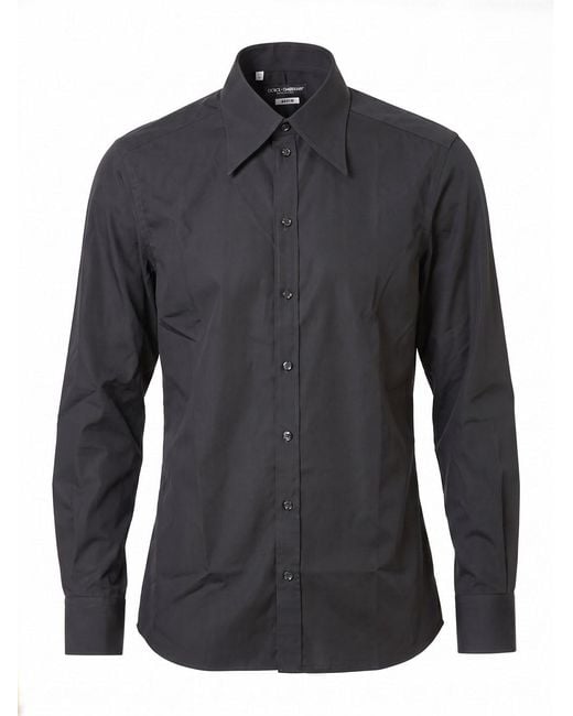 Dolce & Gabbana Blue Martini Popeline Shirt for men