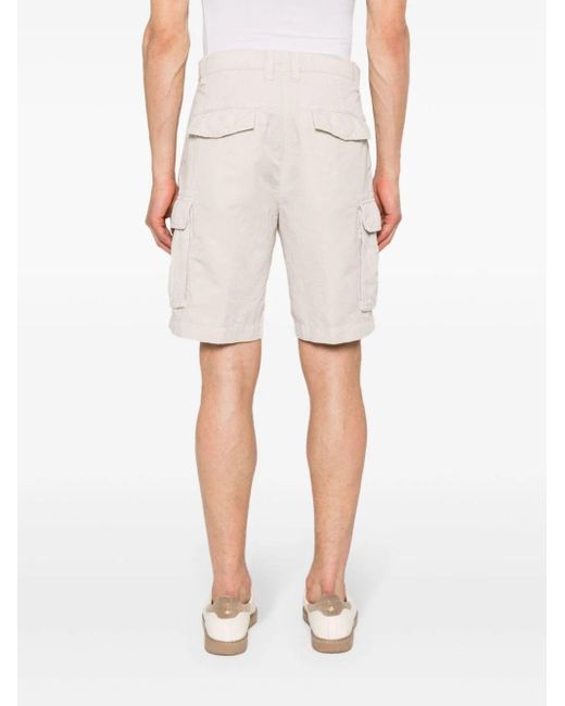 Brunello Cucinelli Natural Pressed-crease Cargo Shorts for men