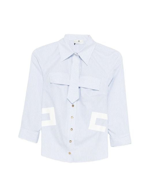 Elisabetta Franchi White Striped Blouse