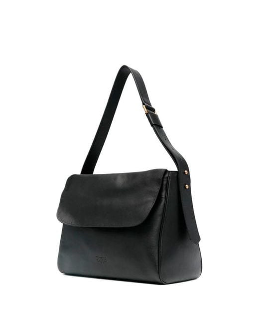 `Leaf` Big Hobo Bag di Pinko in Black