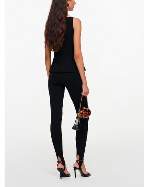 Self-Portrait Black Wool Crepe Top