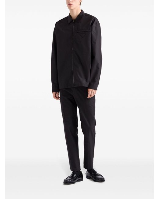 Prada Blue Technical Cotton Pants for men