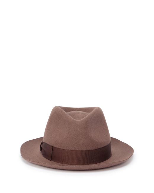 Borsalino `fedora` Small Brim Hat in Brown | Lyst