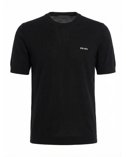 Prada Black Cotton Round Neck for men