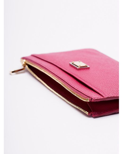 Card Holder With Zip And Branded Tag di Dolce & Gabbana in Pink