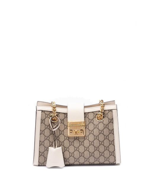 Gucci White `Padlock` Small `Gg` Shoulder Bag